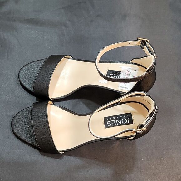 BRAND JONE NEW YORK CHUNKY HIGH HEEL OPEN TOE ADJUSTABLE BUCKLE SANDALS - Picture 6 of 14